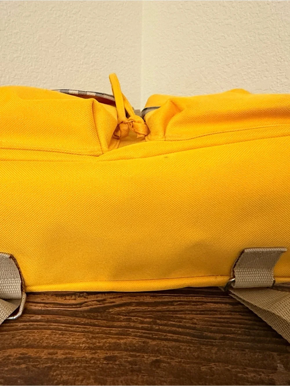 Burberrys Vintage Fragrances Canvas Backpack – Bright Yellow Nova Check Trim